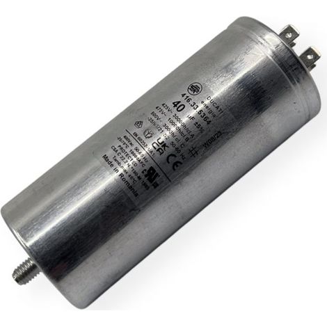 Condensateur permanent aluminium 40µF à cosses faston double - Ø50x122mm - DUCATI