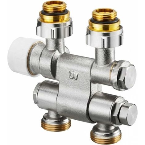 Oventrop Multiblock TF Anschlussarmatur 1/2" Außengewinde x 3/4" Außengewinde, Ein- und Zweirohr Messing,schwenkbar (1/5)
