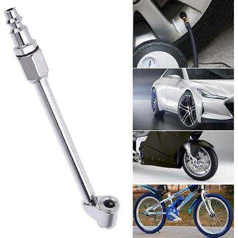 Mandrin de gonflage robuste 1/4" pour pneus, double pour tête de gonflage, manomètre, compresseur d'air (1/4)