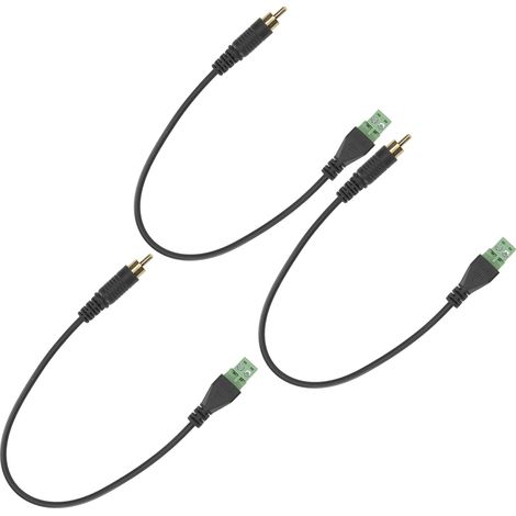 Adaptateur RCA Mâle Mono Doré vers Connecteur Femelle 2 Bornes - Pack de 3