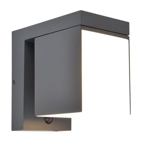 Lampada da parete per esterni Prima hybrid PIR LED 9.5W 3000K IP54 con sensore di movimento e crepuscolare, grigia (1/5)
