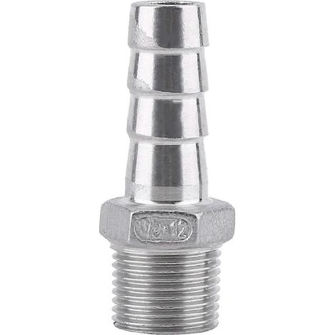 Edelstahl-Rohrverschraubung mit Außengewinde, Schlauchanschluss, Flüssigkeitsanschluss (3/8" x 12 mm)