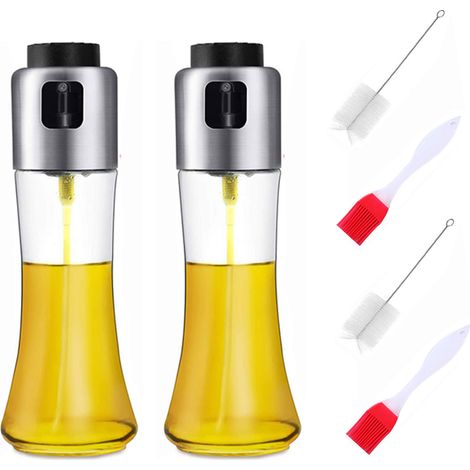 2 injecteurs de carburant, pulvérisateur d'huile et vinaigre en acier inoxydable et verre, pour cuisine, barbecue et salades (1/5)