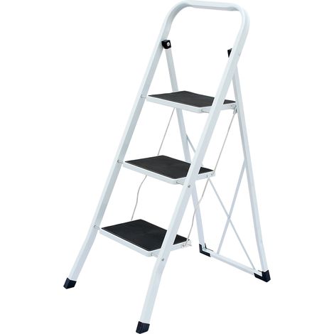 Oypla Foldable 3 Step Ladder Stepladder Non Slip Tread Safety Steel (1/5)