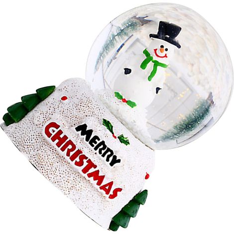 Boule de Noël lumineuse en cristal, boule en verre anglais, décoration de bureau, cadeau de Noël pour enfants, petit bonhomme de neige (1/5)