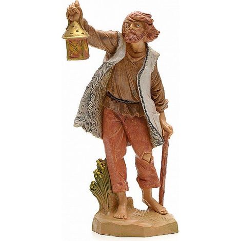 PASTORE CON LANTERNA 19CM STATUETTA IN RESINA (F5)
