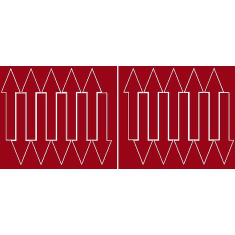 Adesivo a forma di freccia 15x4 cm, 20 pezzi, rosso scuro opaco.