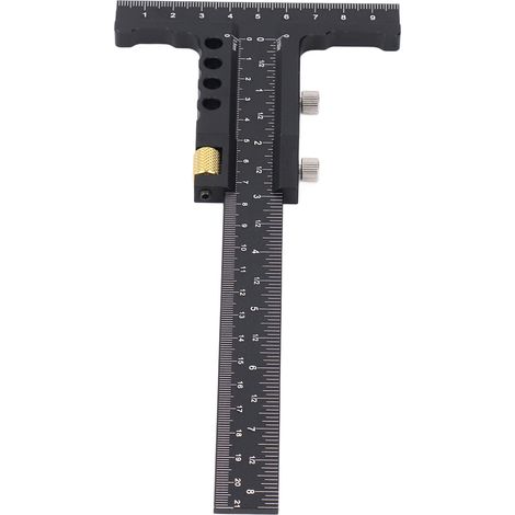 Règle de charpentier multifonction en alliage d'aluminium, outil de mesure et de traçage avec équerre en T pour menuiserie (1/5)
