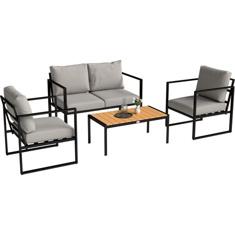 Outsunny Outdoor Garden Furniture Set, 4 Piece Patio Furniture (1/5)