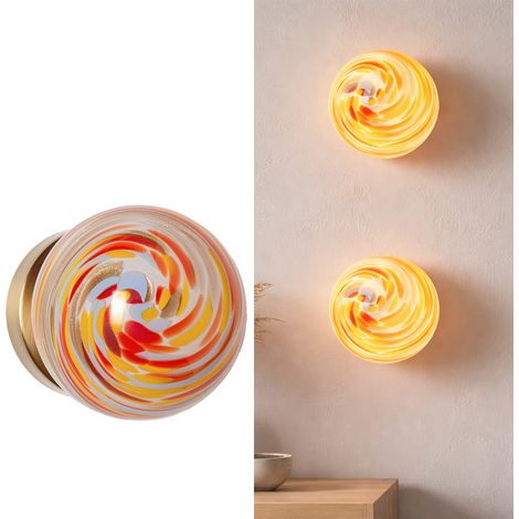 Applique murale boule en verre multicolore Ø12 cm G9 max. 15 W
