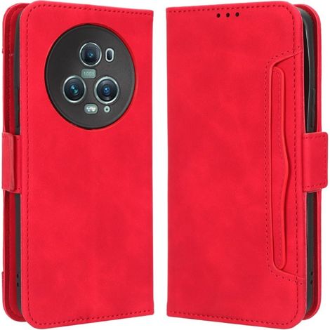 Custodia a libro per Honor Magic 5 Pro 5G, con scomparto per carte, colore rosso. (1/5)