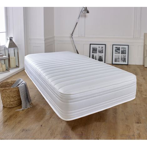 Starlight Beds Approx 8 Inch Deep 1 Inch Visco-elastic Memory foam with Open Coil Spring Mattress, 5ft9 by 2ft6 Shorty 75cm x 175cm (1/4)