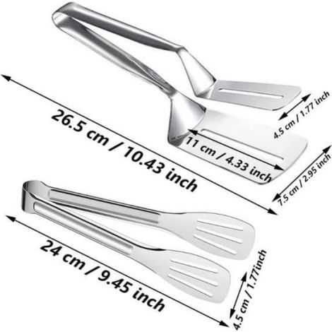 Pinces À Steak - Acier Inoxydable - Pour Barbecue Et Cuisson - 2 Pièces (1/4)