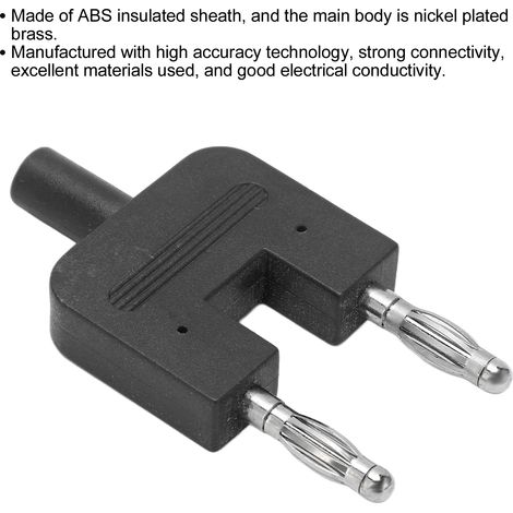 5 pièces Double fiche banane Double rangée 1 femelle à 2 mâle forte connectivité bonne conductivité PlugBlack (1/5)
