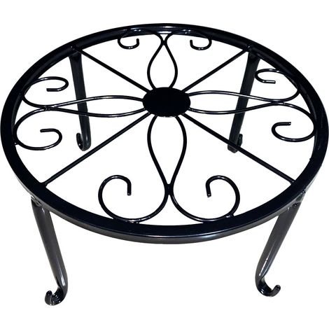Support Pour Pot De Fleurs - En Fer Anti-Rouille - Usage Intérieur Et Extérieur - Diamètre Extérieur 31,5 Cm - Hauteur 6 Cm - 1 Pièce (1/5)