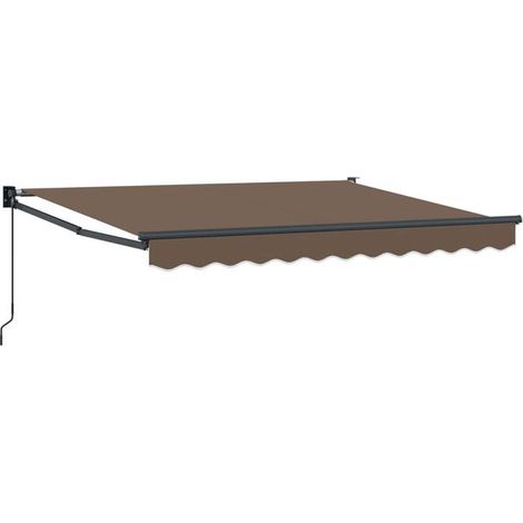Store banne rétractable, taupe, 3,5 x 2 mètres, 100% polyester et aluminium. (1/5)