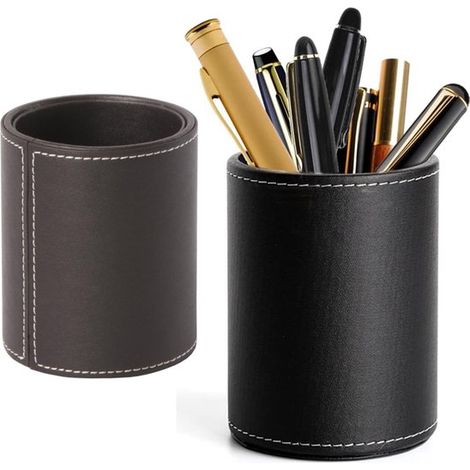 Portapenne con 2 scomparti. Portapenne in pelle di alta qualità dal design semplice. Ampia capacità. Scatola multifunzionale per riporre materiale scolastico. (1/5)