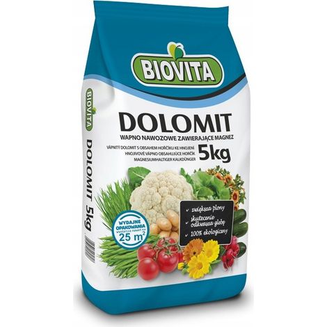 Dolomite, engrais calcium-magnésium, chaux magnésienne pour pelouse, Biovita, 5 kg