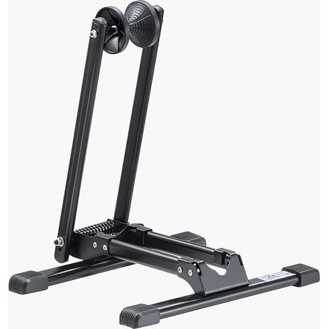 Mophorn Supporto da Pavimento per Bicicletta, Adatto a Mountain Bike e Bici da Corsa da 508 a 736,6 mm, Portabici in Acciaio Leggero e Resistente alla Ruggine, Design Pieghevole, 1 Pezzo, Colore Nero (1/5)