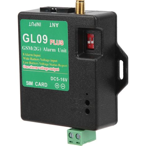 GL09PLUS Alarme GSM 8 canaux 850/900/1800/1900 MHz avec alerte par SMS pour la sécurité des entrepôts et des habitations (1/5)