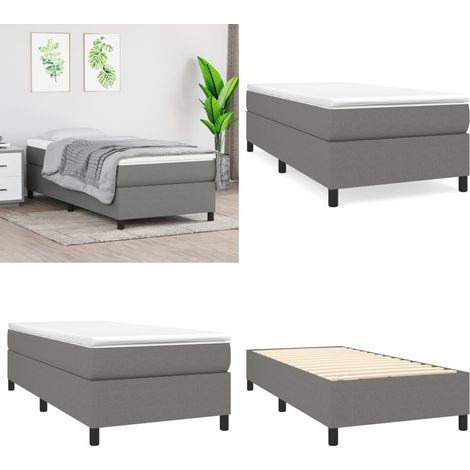 Boxspringbett mit Matratze Dunkelgrau 100x200 cm Stoff - Boxspringbett - Doppelbett - Bettenrahmen - Matratze - Liegekomfort - Home & Living (1/5)