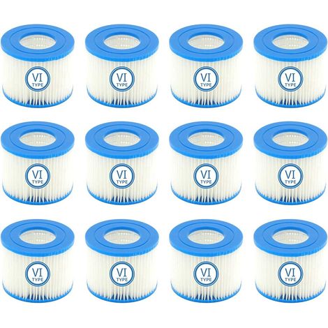 Spa Filter VI Swimming Pool Replacement Filter Cartridges for Bestway Flowclear for Swimming Pool Filter for Bestway VI, for Miami, for Vegas, for Monaco Size 6-58323 (12 PCS) (1/5)