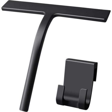 Raclette De Douche En Acier Inoxydable Avec Lame Silicone Pour Nettoyage Miroir Carrelage Et Surface Vitrée (1/4)