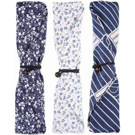 3-teiliges Set japanischer Bestecktaschen, tragbare Essstäbchenbeutel, Reisebestecktasche-26X6X1CM (1/4)