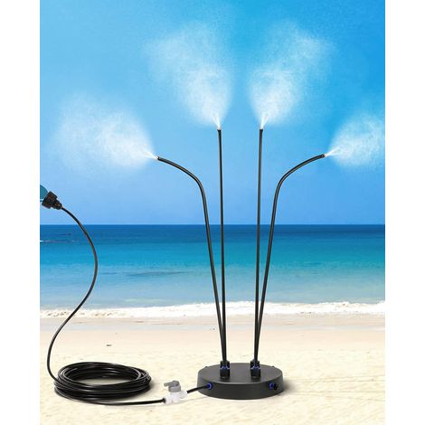 Brumisateur extérieur, 8m de tuyau + 4 buses de pulvérisation + 1 adaptateur (3/4) pour terrasse, jardin, jeux d'eau pour enfants et animaux (1/5)