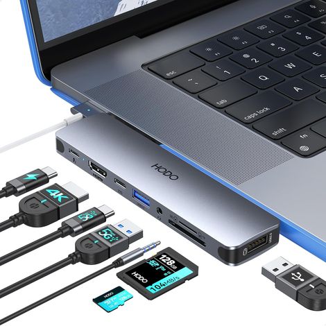 Hub USB C pour MacBook, adaptateur Mac Air Pro accessoire 8 en 2