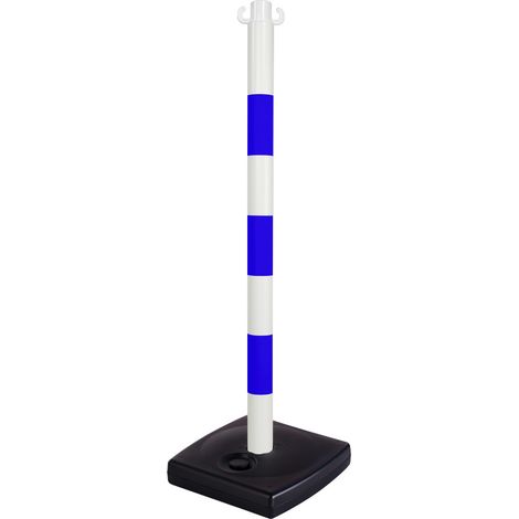 Poteau PVC Bleu/Blanc sur socle à lester 4kg - 2002004 (1/2)