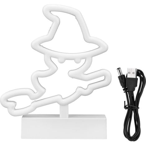 Lumière décorative LED Néon adaptée à la veilleuse de bar de chambre à coucher avec base de support USB ou alimenté par batterie (22,3 x 18,5 x 2,9 cm) (1/5)