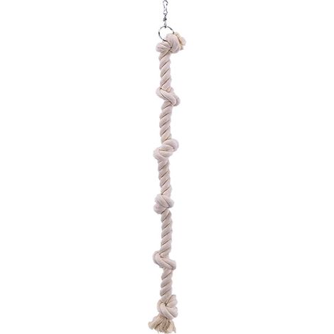 1 Corde pour Oiseau, 6 Nœuds en Coton, 100 cm Taille L, Jeu et Escalade pour Cage