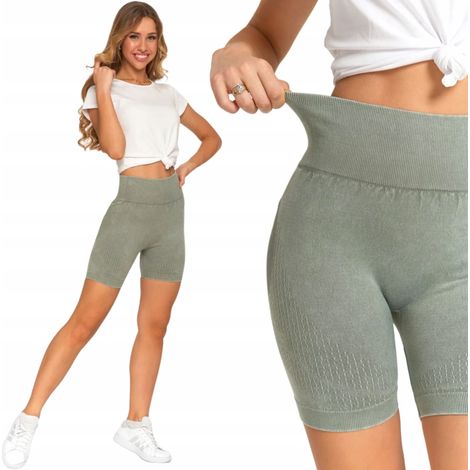 Leggings sportivi da donna per ciclismo, vita alta, push-up, allenamento, Moraj L/XL, verde (1/5)