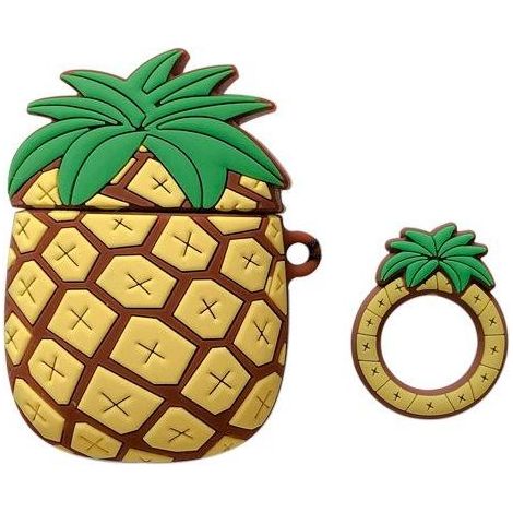 Silikonhülle mit Ananas-Motiv für AirPods 1/2, lustige grüne Fruchthülle, Schutzhülle kompatibel, ideales Geschenk für Mädchen (1/5)