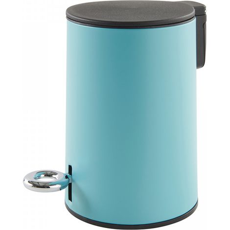 Poubelle salle de bain 3L en métal bleu
