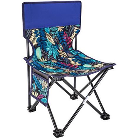 Chaise pliante extérieur Oxford portable multifonction camping pique-nique plage feuille d'érable bleu (1/5)