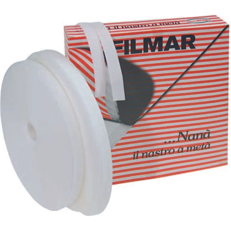 Fettuccia velcro bianca - mm.20 maschio adesiva
