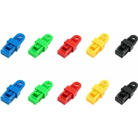 Set mit 10 Planenklemmen, elastischen Spannern, Planenclips, Planenbefestigungen, Planenspannern, Planenklemmen, robusten, verstellbaren Verriegelungsgriffen für Planen und Sonnensegel (10 Stück) (1/5)