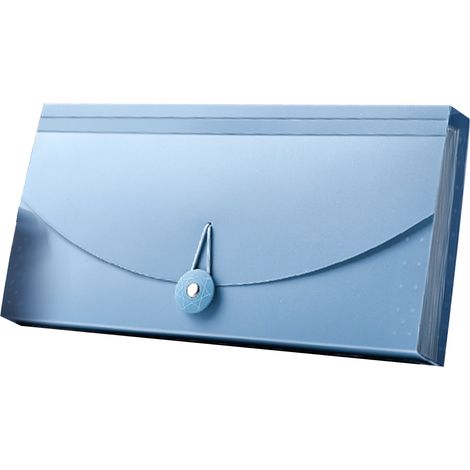 Organiseur de documents professionnel bleu à 13 compartiments, étanche, adapté aux factures et reçus avec TVA. (1/5)