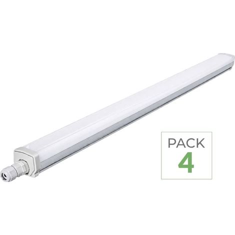 Réglette LED étanche 120cm 36W IP65 Interconnectable - Pack de 4 / Blanc Froid - SILUMEN