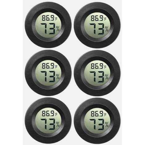 6x hygromètre numérique mini, thermomètre, mesureur de température et d'humidité de l'air. Design mince et précis pour un usage multiple. (1/4)