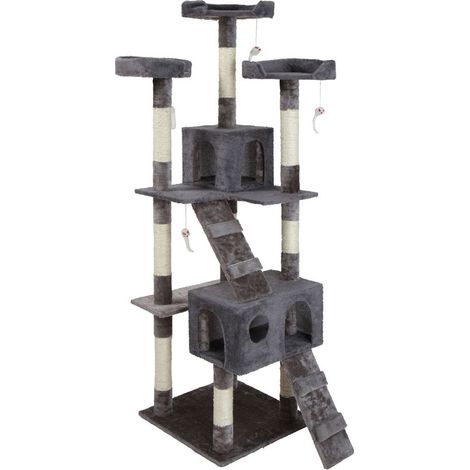 Tiragraffi per Gatti Albero Sisal Parco Giochi Gatto Tira Graffi Alto 170cm Grey