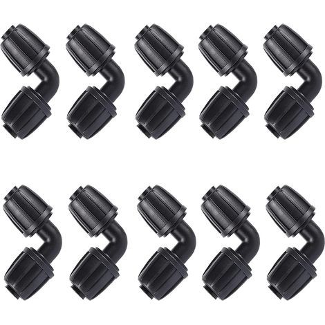 10 Pièces Adaptateur Coude d'Irrigation Goutte, 16mm Tuyau d'Arrosage Coude Connecteur Universel Coude Joint de Accessoires d'Irrigation Agricole (1/4)