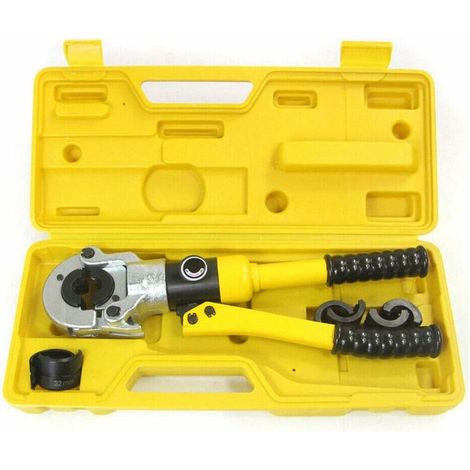Pinza crimpatrice idraulica 12TPressione massima 12 tonnellateTesta girevole a 360°Inserti per tubi da 16-32 mm