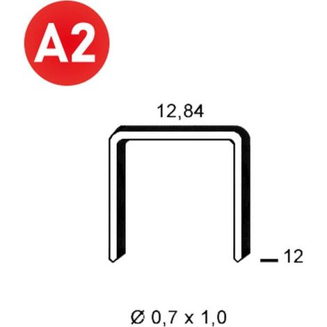 10 000 Agrafes Aluminium A-12 Inox A2 (304) - 12.84x12x0.7x1 mm - D-Work