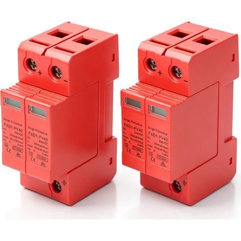 Dispositif de Protection Contre Les surtensions 40KA 2 pièces dispositifs de Protection SPD parafoudre photovoltaïque DC parafoudre de Tension 2P pour la Protection Contre la (C.C 500 V)