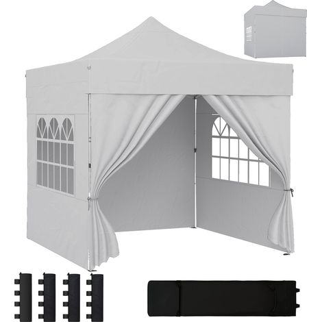 Outsunny 3 x 3 m Heavy Duty Pop Up Gazebo with Sides, UPF50+ Marquee Gazebo