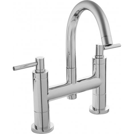 Hudson Reed Tec Lever Bath Filler Tap Pillar Mounted - Chrome (1/5)