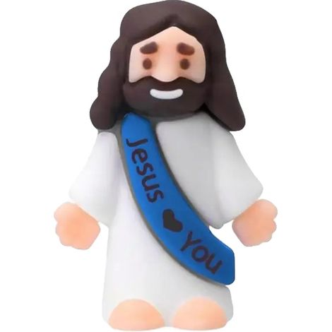 Statuette di Gesù, design a cartone animato, ideali per le celebrazioni pasquali, blu (1/2)